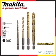 Makita HSS-TiN Metal Drill Bit With 1/4'' Hex. shank