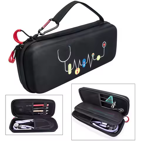 Double Layer Hard EVA Portable Stethoscope Carrying Storage Case Bag Pouch Cover for 3M Littmann /MD