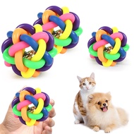 Pet Toy Ball Colorful Bell Ball Dog Toy Rainbow Ball Dog Toy