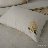 Heavy Industry Washed Rain Dew Hemp Four-Piece Set Summer Embroidered Foreign Trade Quilt Cover Pure