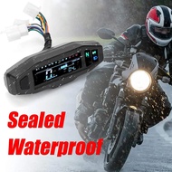 Universal Motorcycle Speedometer Odometer Tachometer RPM Fuel Meter Backlit LCD Digital Electric Inj