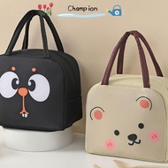 CHAMPIONO Cartoon Lunch Bag, Thermal Bag  Cloth Insulated Lunch Box Bags, Portable Thermal Lunch Box Accessories Tote Food Small Cooler Bag
