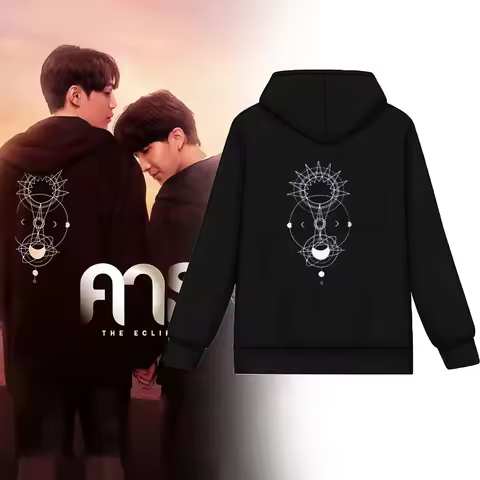 TV Series คาธ The Eclipse First Khaotung Cosplay Black Hoodie Unisex Adult Sweatshirt Coat Winter Wa