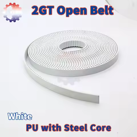 PU White 2GT Open Timing Belt Polyurethane Steel Core Belt Width 6mm 2MGT Belt 10mm 2M Belts 15mm 3D