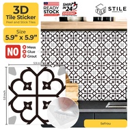 Sefrou 3D Tiles Sticker Kitchen Bathroom Wall Tiles Sticker Self Adhesive Backsplash Clever Mosaic 5.9x5.9inch