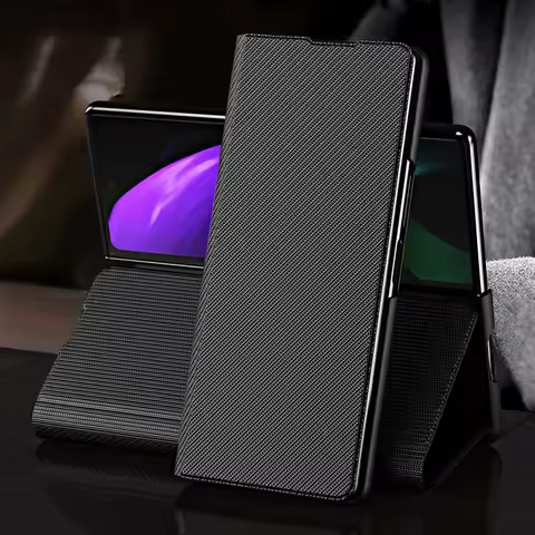 For Samsung Galaxy Z Fold 2 Cover Luxury PU Leather Shockproof Phone Case For Galaxy Z Fold2 Hard PC