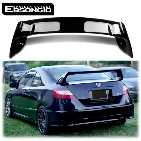 For 2006-2011 Honda Civic 2dr Coupe Mugen Style Trunk Spoiler Wing ABS FD2 GLOSS BLACK