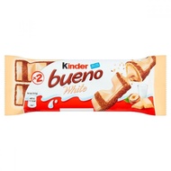 Chocolate Kinder Bueno White, Milk and Hazelnuts Chocolate 2 Bars 39g. 1pc Borong Coklat Murah