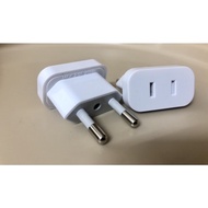 Power Converter Plug US EU Euro Europe Travel Plug (flat pin to round pin)