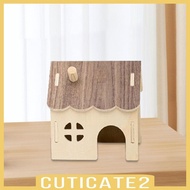 [Cuticate2] Hamster Wood House Hideout Hamster Hut for Mice Dwarf Hamsters Small Pets