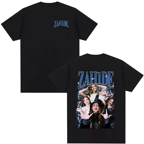 Zahide Merch Double-sided Print T-shirt Men Women Clothing Fashion T Shirts Summer Cotton Oversized 