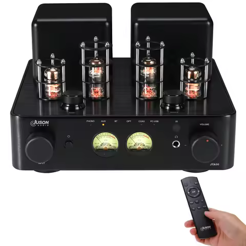 Juson Audio JTA50-N Upgraded Version BT Intergrated Stereo Tube Amp with Headphone Subwoofer Out 65W