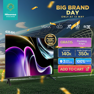 [PACKING KAYU] Hisense TV 43 inch - 43E4H NEW Vidaa U5 system - Smart TV FHD - Bezelless Design - Do