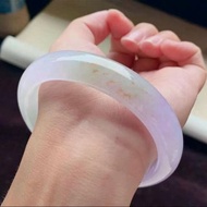冰種翡翠天然翡翠玉鐲 A玉手鐲 玉鈪 • 糯冰種三彩翡翠貴妃鐲