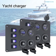 ||HL||Rocker Switch Panel Waterproof 3.1A Dual USB LED Light 4/6 Gang ON/Off Toggle Switch Car Charger for Yacht