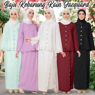 Floral Baju Kebarung Kain Jacquard Hitam/Putih Baju Kurung Premium Soft Material Bridesmaid Kurung B