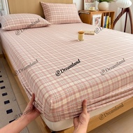 1000TC 100% Cotton Checked and Strip Bedsheet Single Queen / King SizeFitted Bedsheet Cadar Pillowca