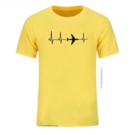 Plane T Shirt Men Aviation Cardiogram Enthusiasts Tops Tshirt Cotton Leisure Tee Casual Pattern T-Sh