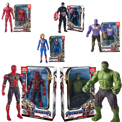 HOT 17cm Marvel Spiderman Model Anime Action Figures Spider-man Captainironman Luminous Children's T