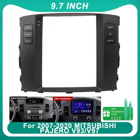 For Mitsubishi Pajero V93 V97 2007-2020 9.7 Inch Android Radio Fascia Frame Dashboard Panel