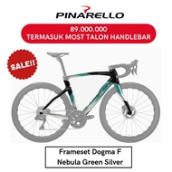 Pinarello Dogma F Nebula Green Silver Size 50 / Frameset Sepeda Pinarello Termasuk Talon Handlebar