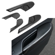 4Pcs For Honda Civic 2016 2017 2018 2019 2020 Carbon Fiber Interior Door Armrest Panel Trim Cover ABS Decoration