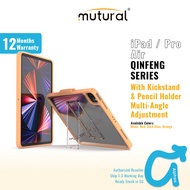 Mutural Rugged Transparent Back iPad Cover w/ Kickstand and Pencil Holder- iPad 10.2 / iPad 10.5 / iPad Air 10.9 (20/21)