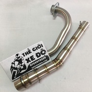 Cổ pô ex 135 2 khúc - cổ pô tăng exciter 135 con sâu INOX 304