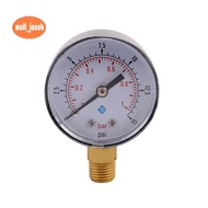 0-1bar 50mm Water Pressure Gauge Meter 1/4 inch NPT Thread Manometer -50-15psi