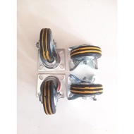 3 inch trolley wheels 4pcs (2 on 2 off) display case wheels rubber wheels trolley cart
