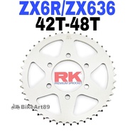 RK Rear Sprocket Kawasaki ZX6R ZX636 42T - 48T Belakang Sprocket ZX 6R ZX 636 Ninja650 RK520 ER6N ER