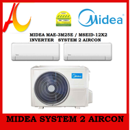 MIDEA MAE-3M25E / MSEID-12X2 INVERTER SYSTEM 2 AIRCON (5 TICKS)