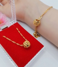 [VJ]Cop916 Jewelry Set 3in1 “Abacus” Water Wave Necklace/Pendant/Bracelet Abacus 999.9 Gold Plated{算