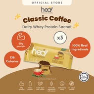 Heal Classic Coffee Whey Protein Shake Dairy Based Powder (3 Sachets) - HALAL
