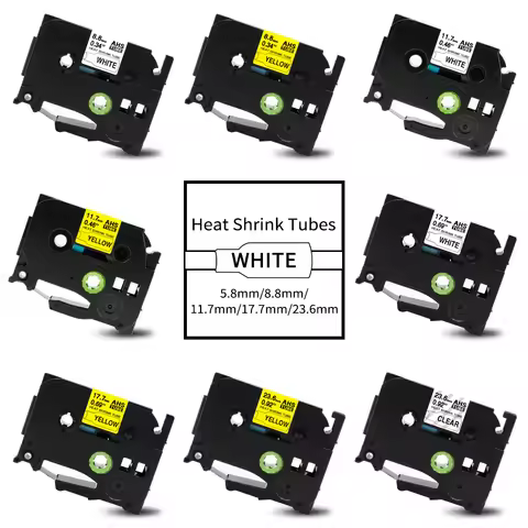 Compatible Brother Heat Shrink Tube Tape HSe-231 HSe-211 HSe-221 HSe-631 for P-touch PT-E550W E300 E