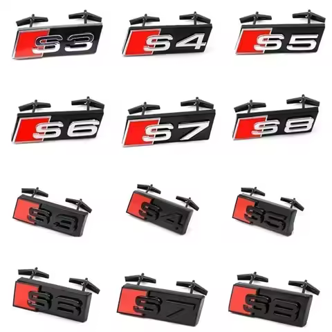 1pc Audi S3 S4 S5 S6 S7 S8 Front Grille Badge ABS Emblem AUDI Exterior Modification Accessories Deco