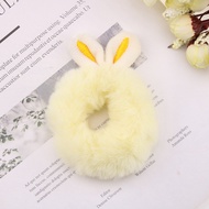 Ikat Rambut Anak Telinga Rabbit Bulu Halus Kunciran Wanita Kuping Kelinci Elastis Karet Berbulu Warn