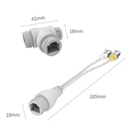 1Set 2-In-1 POE Camera Simplified Cable Connector Splitter Cable Connector Three-Way RJ45 Head POE C