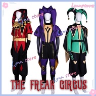 PIERROT HARLEQUIN JESTER Cosplay Costume Wig THE FREAK CIRCUS Cosplay Costume Anime Party Clothes