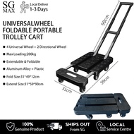 Flatbed Trolley Cart Foldable Non-Slip Trolley Universal wheel Platform Car Six Wheels Portable 200k