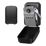 ORIA Weatherproof 4-Digit Combination Key Lock Box Double Opening Password Storage Box with Key for 