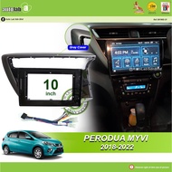 IFX0 Android player casing 10 "Perodua Myvi 2018-2022 (Grey cover)(with OEM socket Perodua 3 Head)