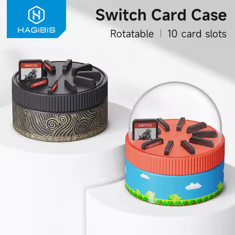 Hagibis Switch Rotating Game Card Case with 10 Game Card Slots Creative NS Card Storage Box Holder f