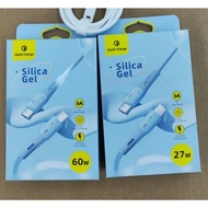 1 Meter 60W / 27W Liquid Silicone Cable For Type-C / iphone Fast Charger