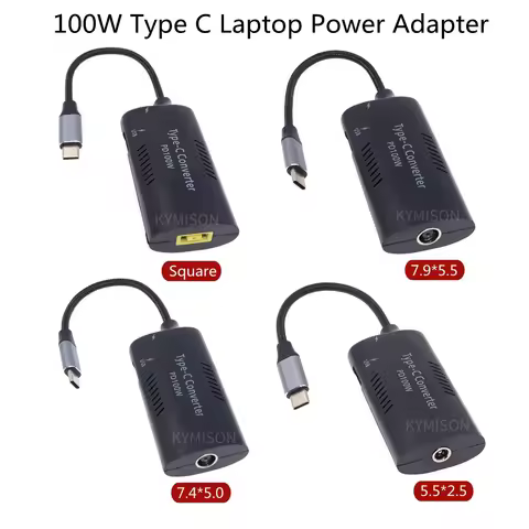 100W Universal USB Type C PD Adapter Charger Converter for Lenovo Hp Asus 7.4*5.0 7.9*5.5mm Female t