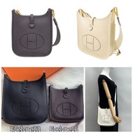 HERMES 女裝正品 💥VIP限量優惠 可PM報價💥 Evelyne 23 / mini 16 牛皮真皮手袋斜孭袋 配盒全套包裝只有一批 (官網售約HK$32000+)👉黑色/白色/灰啡色 23 s
