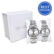 Casio All Silver Dial Stainless Steel Couple Watch