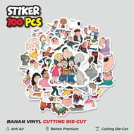 50 pcs Cartoon Stickers Family Guy Creative Cute Decorative Stickers for Notebooks, Skateboards, hp