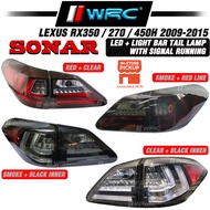 Sonar Lexus / Harrier RX350 /RX270 / RX450H 2009 - 2015 Led + Light Bar Tail Lamp With Signal Running