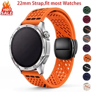 22mm Magnetic Buckle Silicone Strap Compatible for Huawei Watch GT7/GT6/GT5/GT4 46mm for Garmin 265/